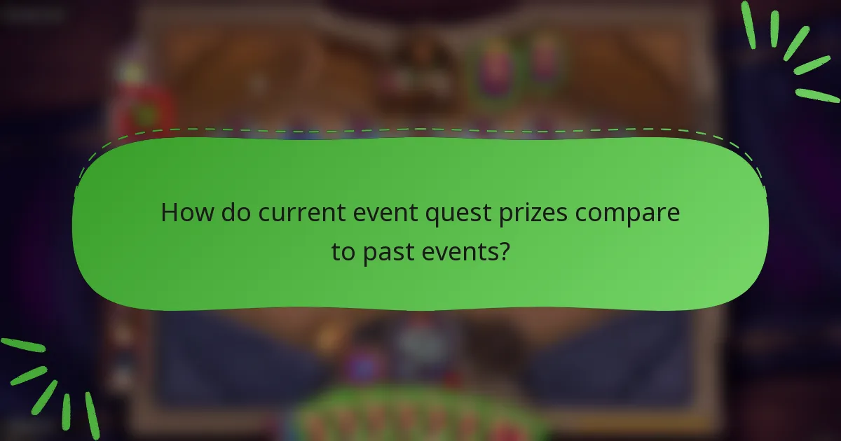 How do current event quest prizes compare to past events?