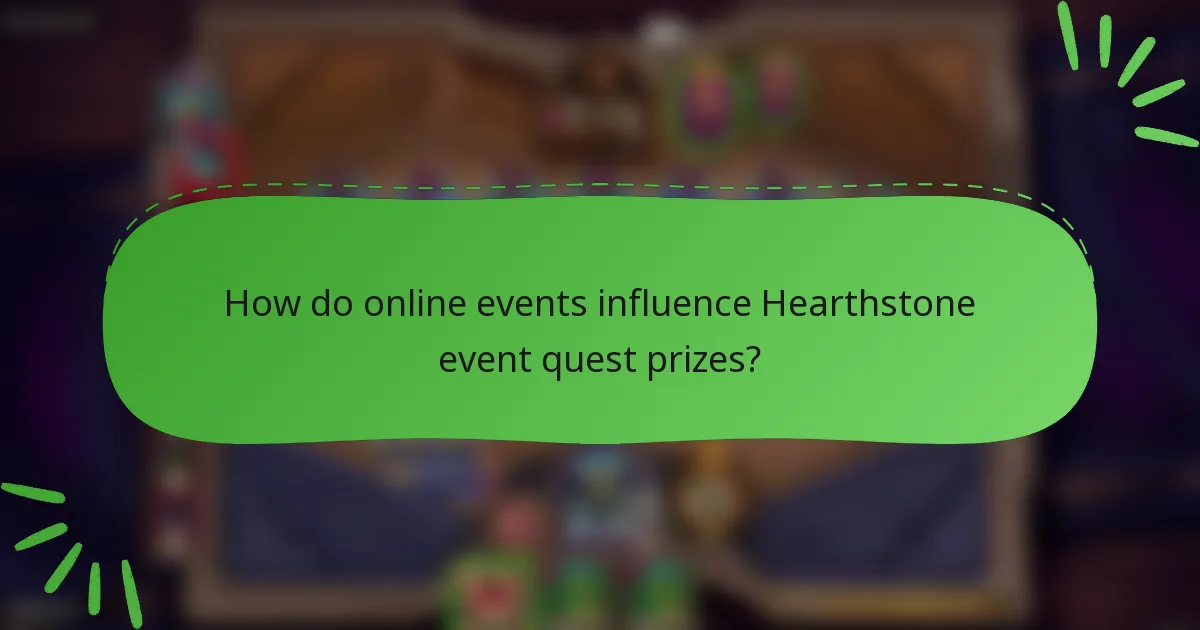 How do online events influence Hearthstone event quest prizes?
