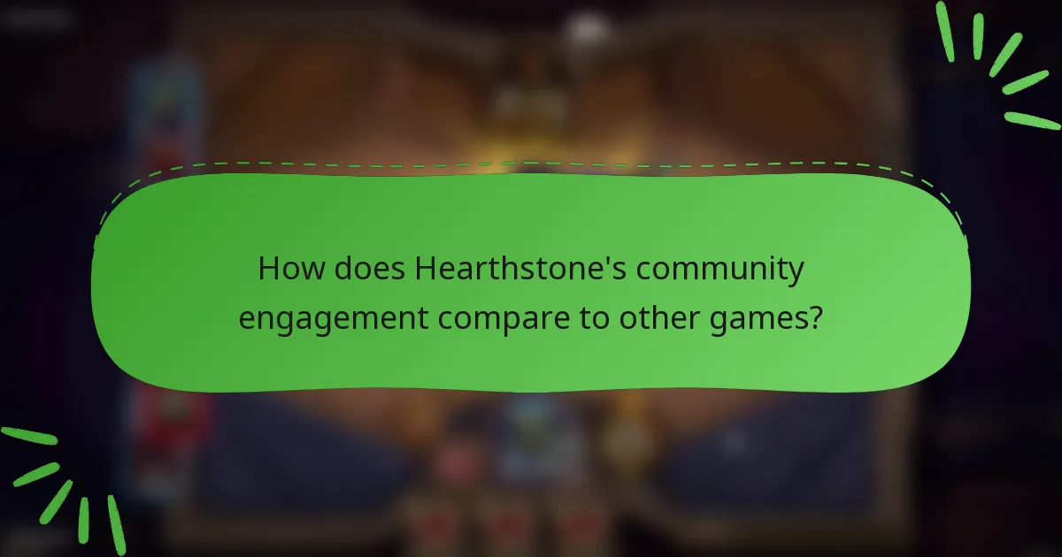 How does Hearthstone's community engagement compare to other games?