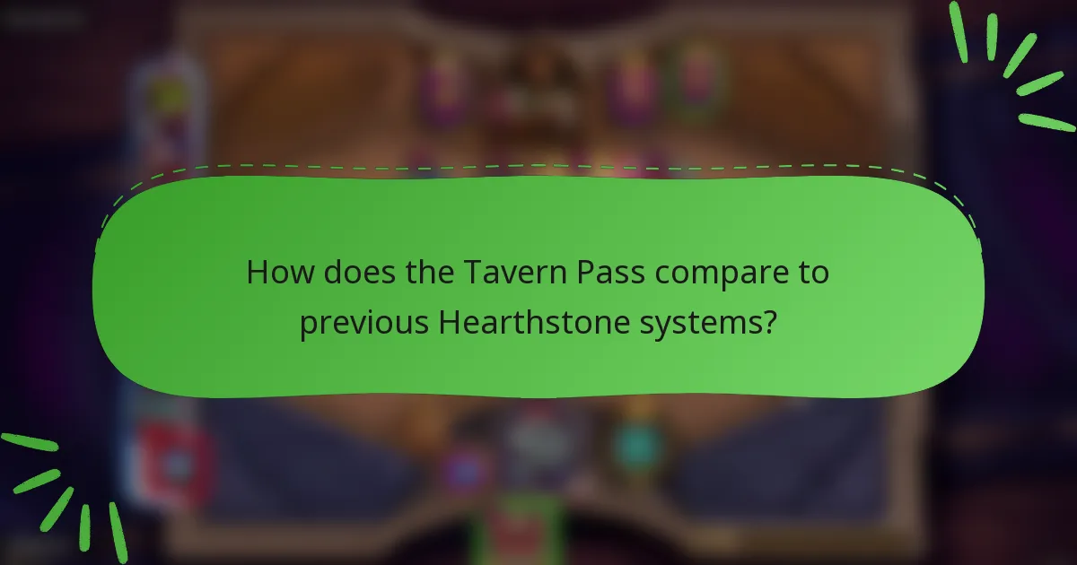How does the Tavern Pass compare to previous Hearthstone systems?