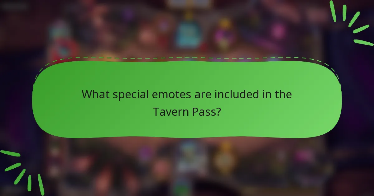 What special emotes are included in the Tavern Pass?
