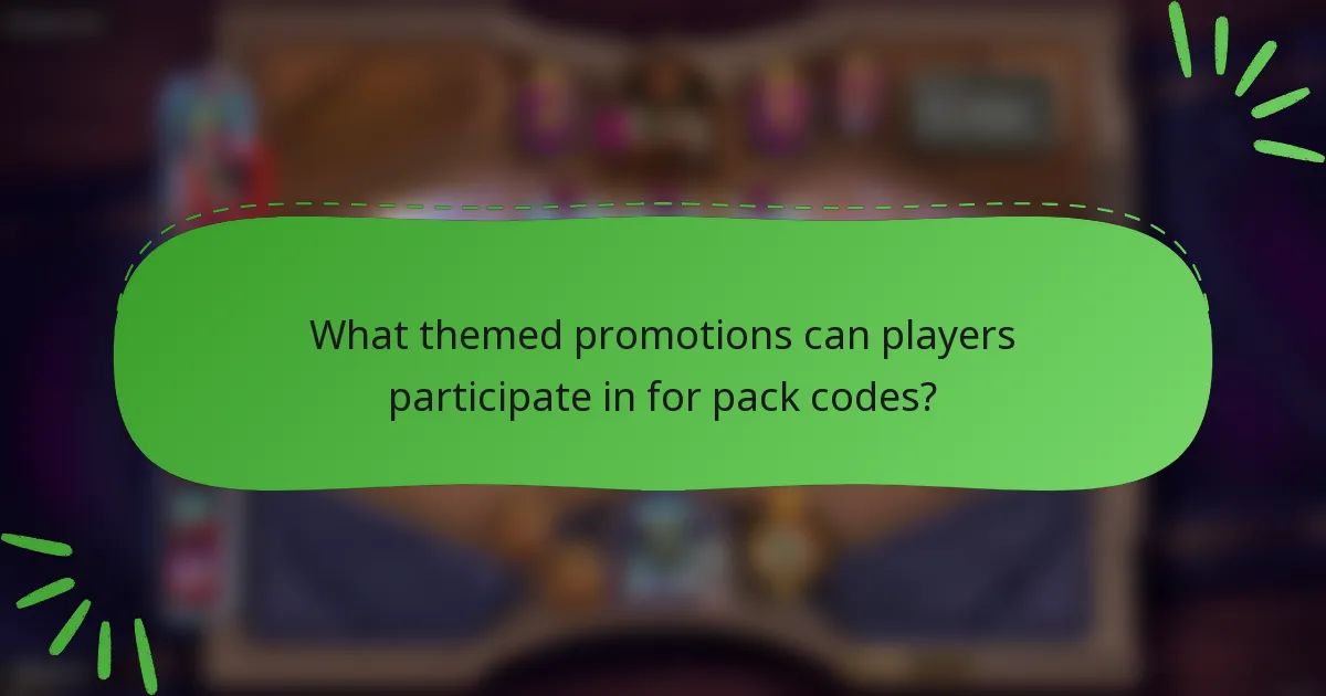 What themed promotions can players participate in for pack codes?