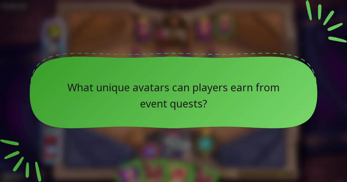 What unique avatars can players earn from event quests?